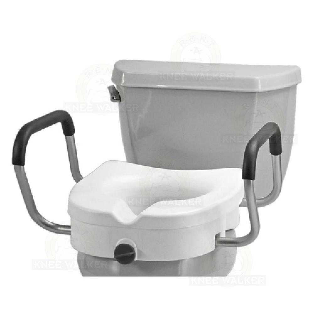 Raised Toilet Seat with Lock, Arms 300lbs 8351R Rent A Knee Walker