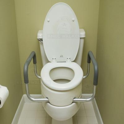 Raised Toilet Seat with Lock, Arms 300lbs, Elongated large photo 1
