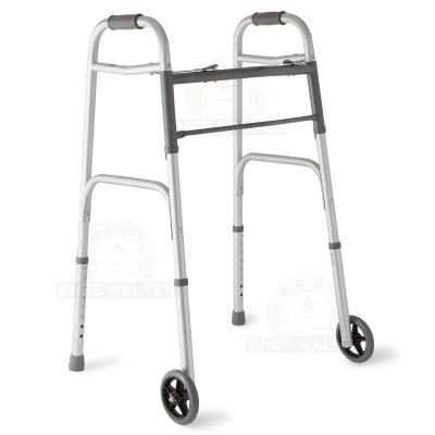 Walker-Two Button Folding Walker 5in Wheels large photo 1