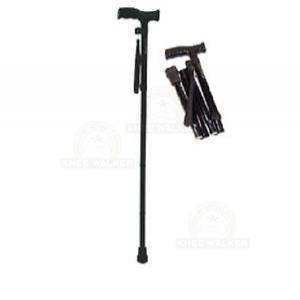 Black Adjustable Folding Walking Stick 