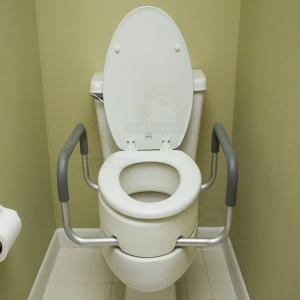 Thumbnail image of Raised Toilet Seat with Lock, Arms 300lbs, Elongated
