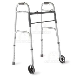 Thumbnail image of Walker-Two Button Folding Walker 5in Wheels