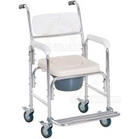 Thumbnail image of Commode, Wheeled Shower Chair, Padded with Footrest, 300lbs