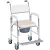 Commode, Wheeled Shower Chair, Padded with Footrest, 300lbs thumbnail photo 1