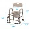 Commode, Wheeled Shower Chair, Padded with SA, 250lbs thumbnail photo 2