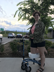  using a Swivelmate Knee Walker from Boulder Colorado September 2023