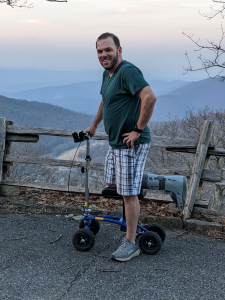  using a Orthomate All Terrain Knee Scooter from Lynchburg Virginia March 2022