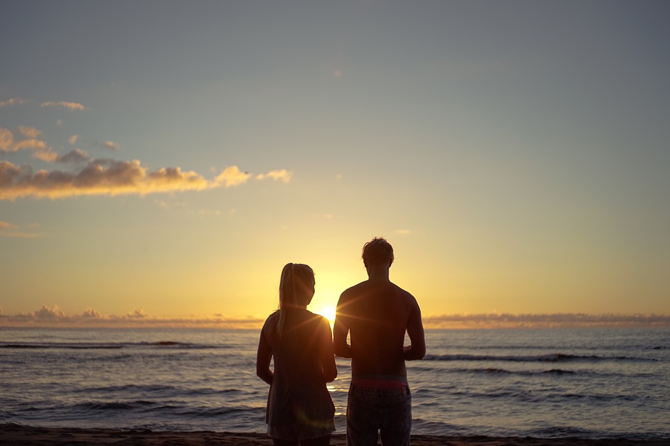 couple looking at sunset