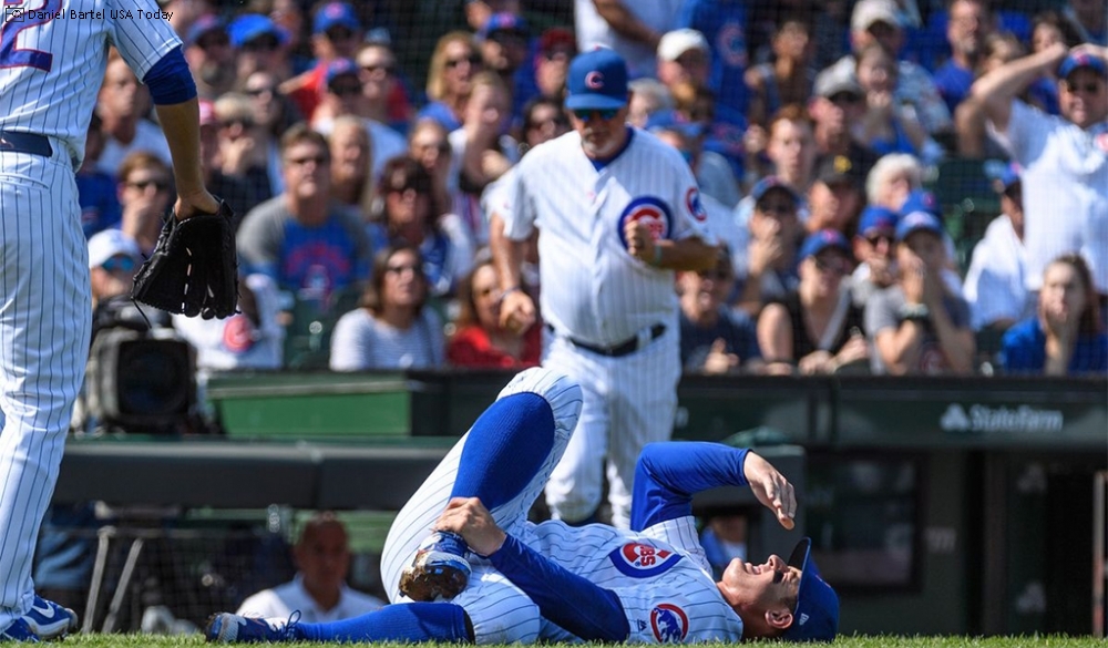 Anthony Rizzo Seen On A Knee Scooter Large Image