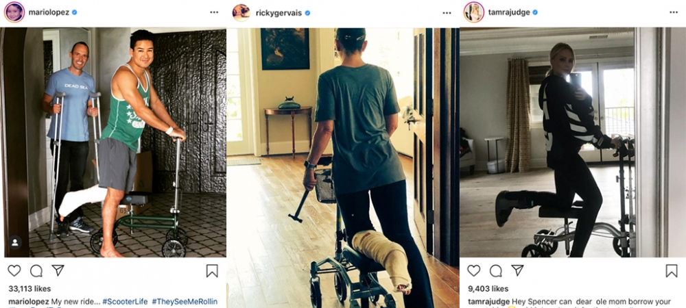 Celebrities Using Knee Walkers Large Image