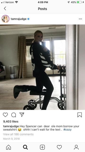 Tamra Judge on a Nova Knee Scooter