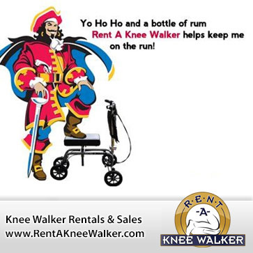 Captain Morgan uses Knee Walkers