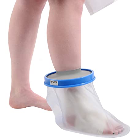 woman with ankle waterproof cast cover