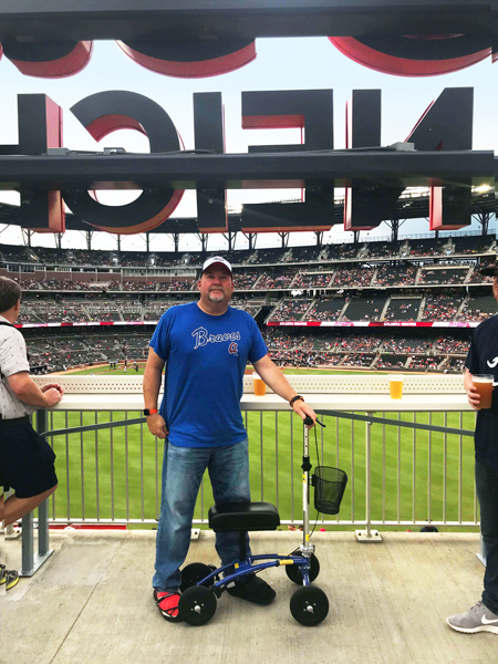 taking a knee scooter to a stadium