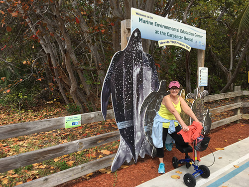 knee scooter at turtle sanctuary