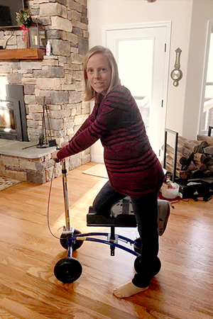 Caregiving with a knee walker