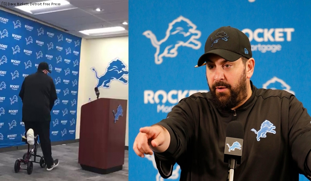 Detroit Lions Head Coach Matt Patricia Opens Training Camp On Knee Scooter Large Image