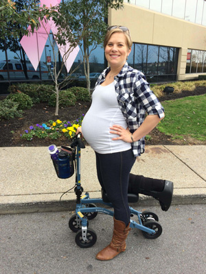Tara from Franklin, Pregnant on a knee walker