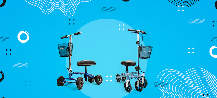 two knee scooters side by side