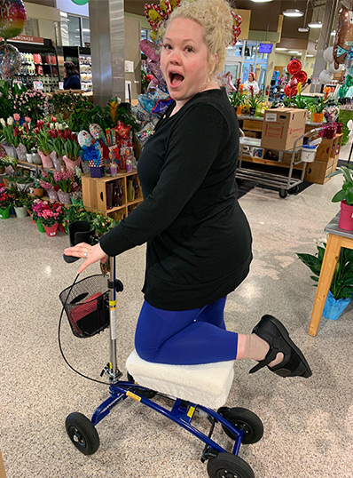 knee walker at supermarket