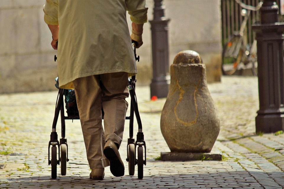 walker being used on street