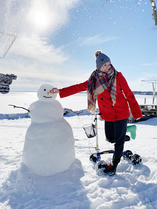 lady on snow