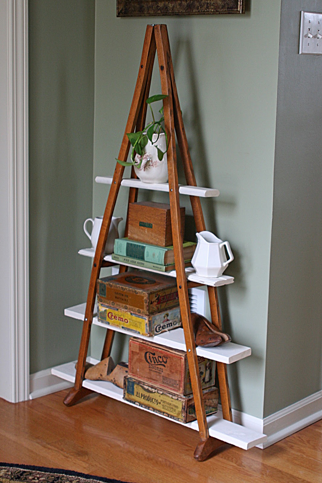 Wooden Crutches Standing Bookshelf